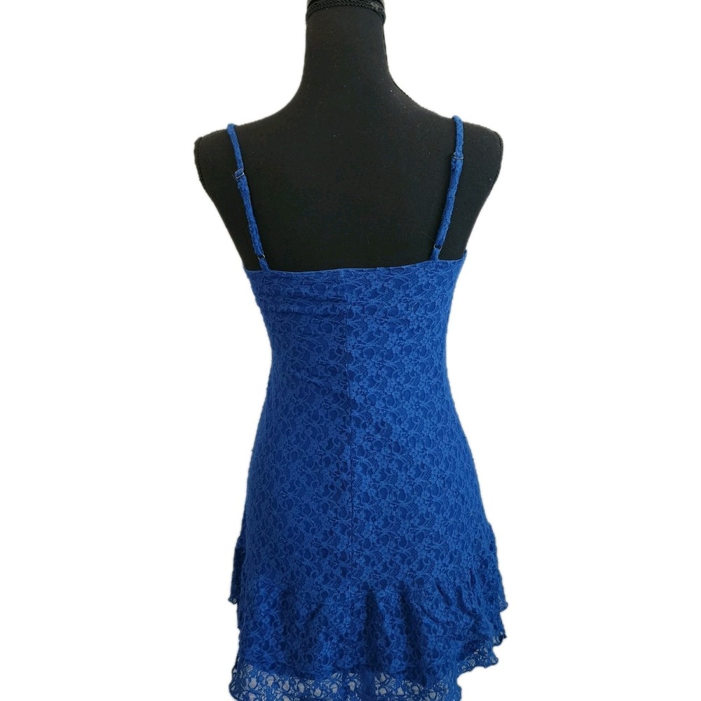 Y2K Aeropostale Lace Babydoll Mini Dress Blue Slip SZ S Vintage Lingerie Fairy - Picture 7 of 14